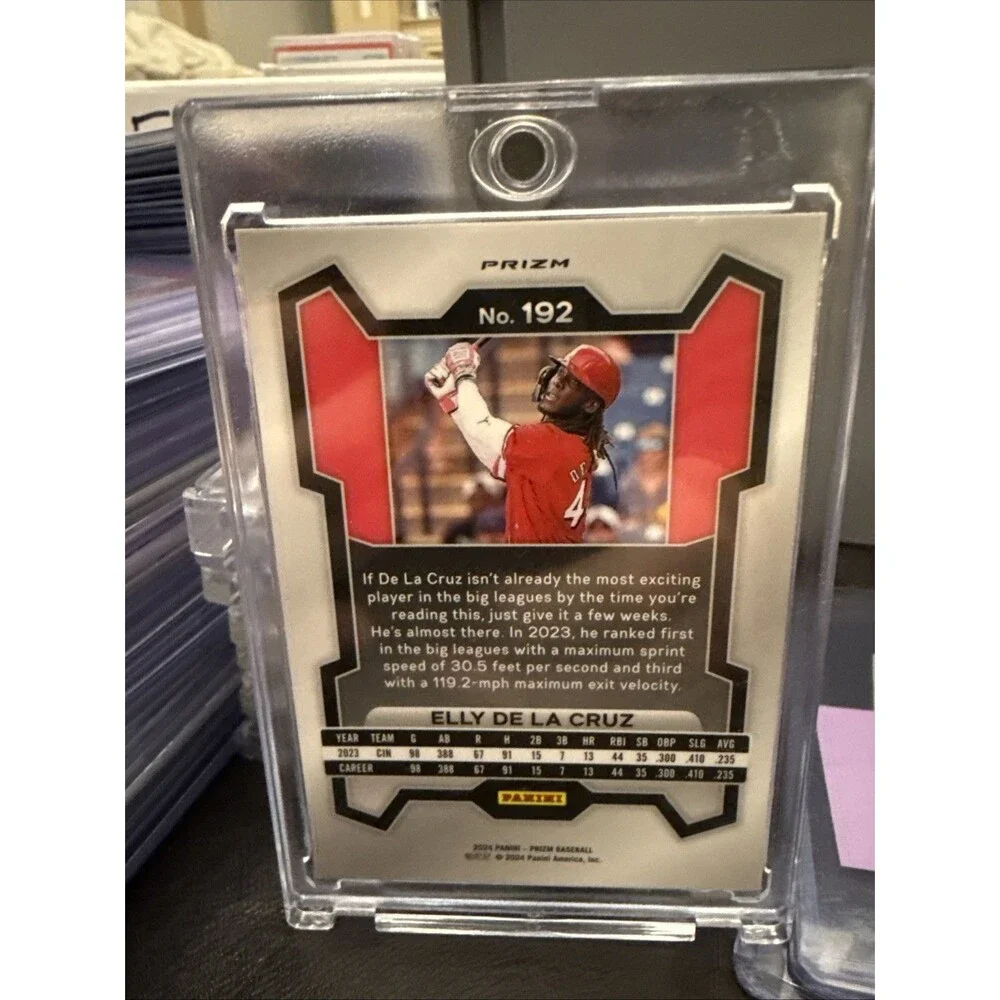 2024 Panini Prizm Elly De La Cruz Blue Cracked Ice Prizm Reds #192 Reds🔥🔥⚾️🏟️
